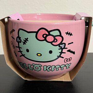 Sanrio Hello Kitty Frankenstein Ramen Ceramic Bowl 20oz With Chopsticks NEW